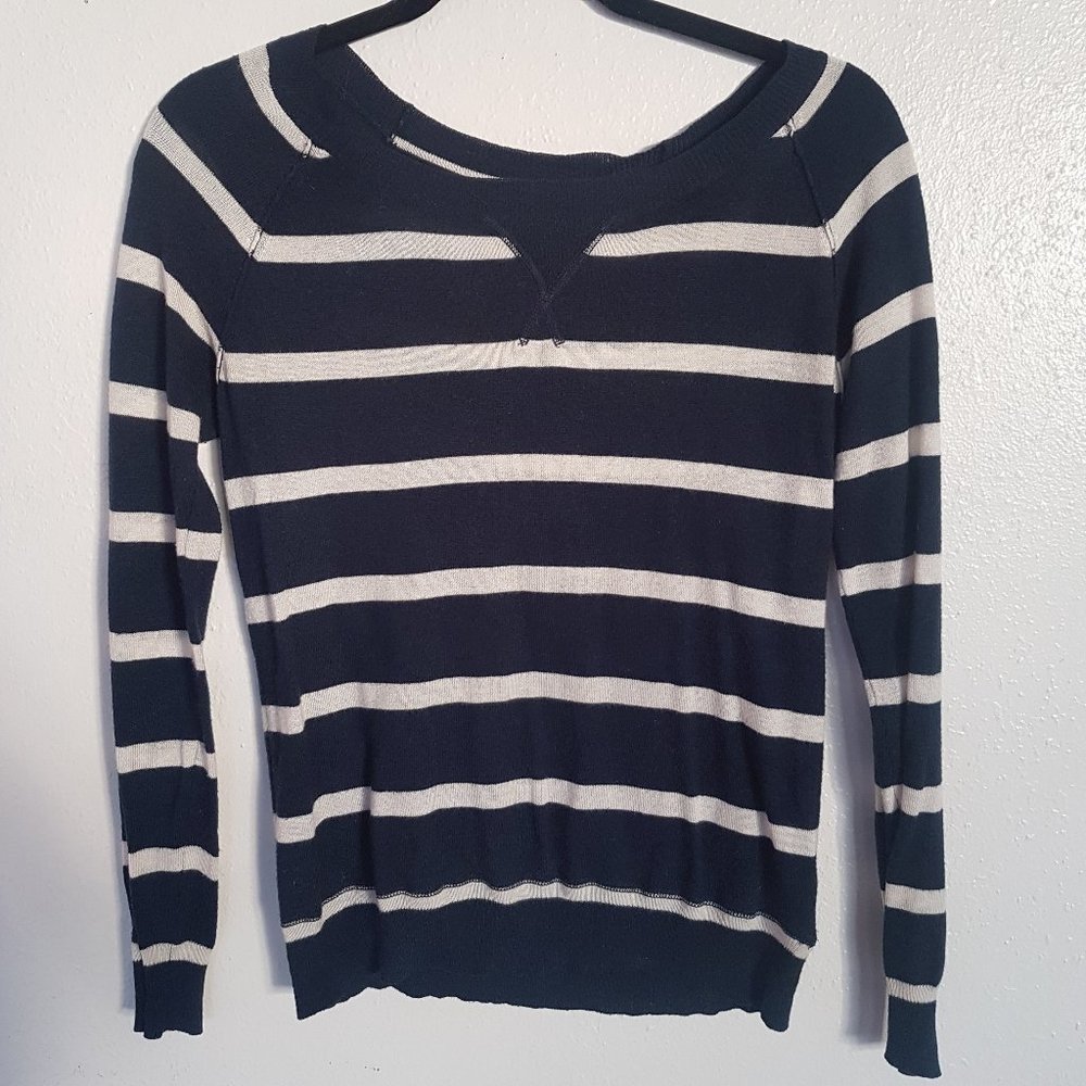 Splendid Navy & White Striped Sweater